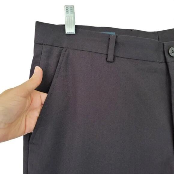 Perry Ellis Portfolio Straight Fit Dress Pants Black Men Size 36x34 Flat Front - Picture 3 of 9